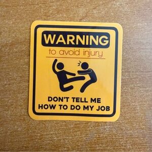 Playful Yellow Warning Sticker for Home‎